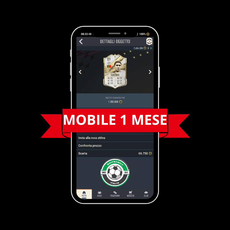 SNIPERBOT MOBILE FC26 PER 1 MESE DI PROVA (Iphone /Android)