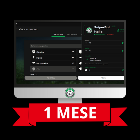 SNIPERBOT WEBAPP (PC) FC 26 1 MESE DI PROVA